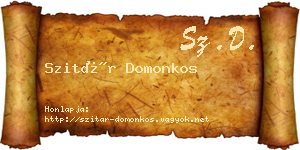 Szitár Domonkos névjegykártya